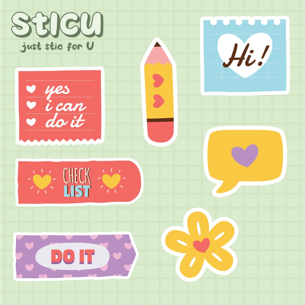 

CUTE SERIES STICKER PACK - STIKER HELM CASE HP LAPTOP TUMBLER MOTOR - V1