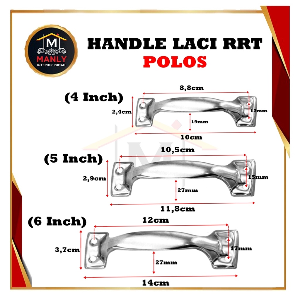 TARIKAN LACI Plat HANDLE Gagang Laci Pintu Lemari Silver Stainless RRT Polos dan Bunga