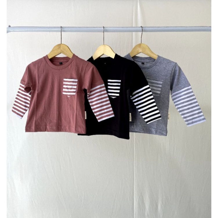 TUKUBUU - Kaos anak lengan panjang/kaos color block