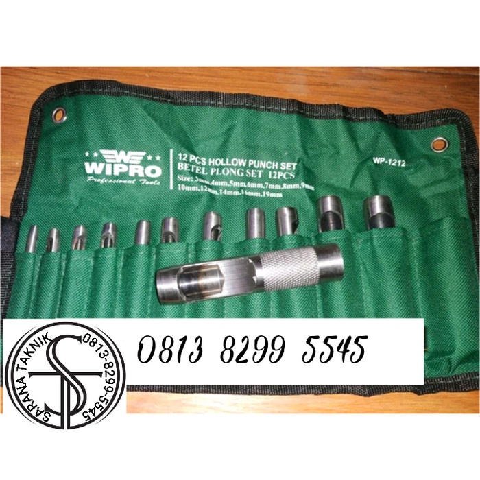 

Kol Alat Pembolong Gasket Kulit Plong Set - Wipro Hollow Punch Set 12 Pcs