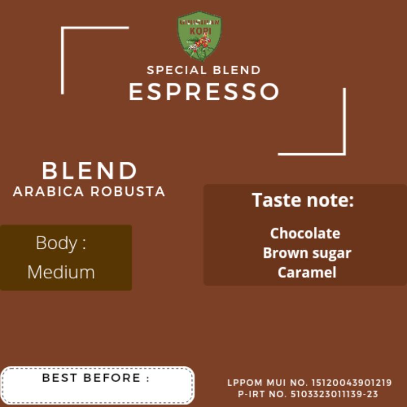 

roasted bean premium blend espresso, special coffee from Temanggung 1kg