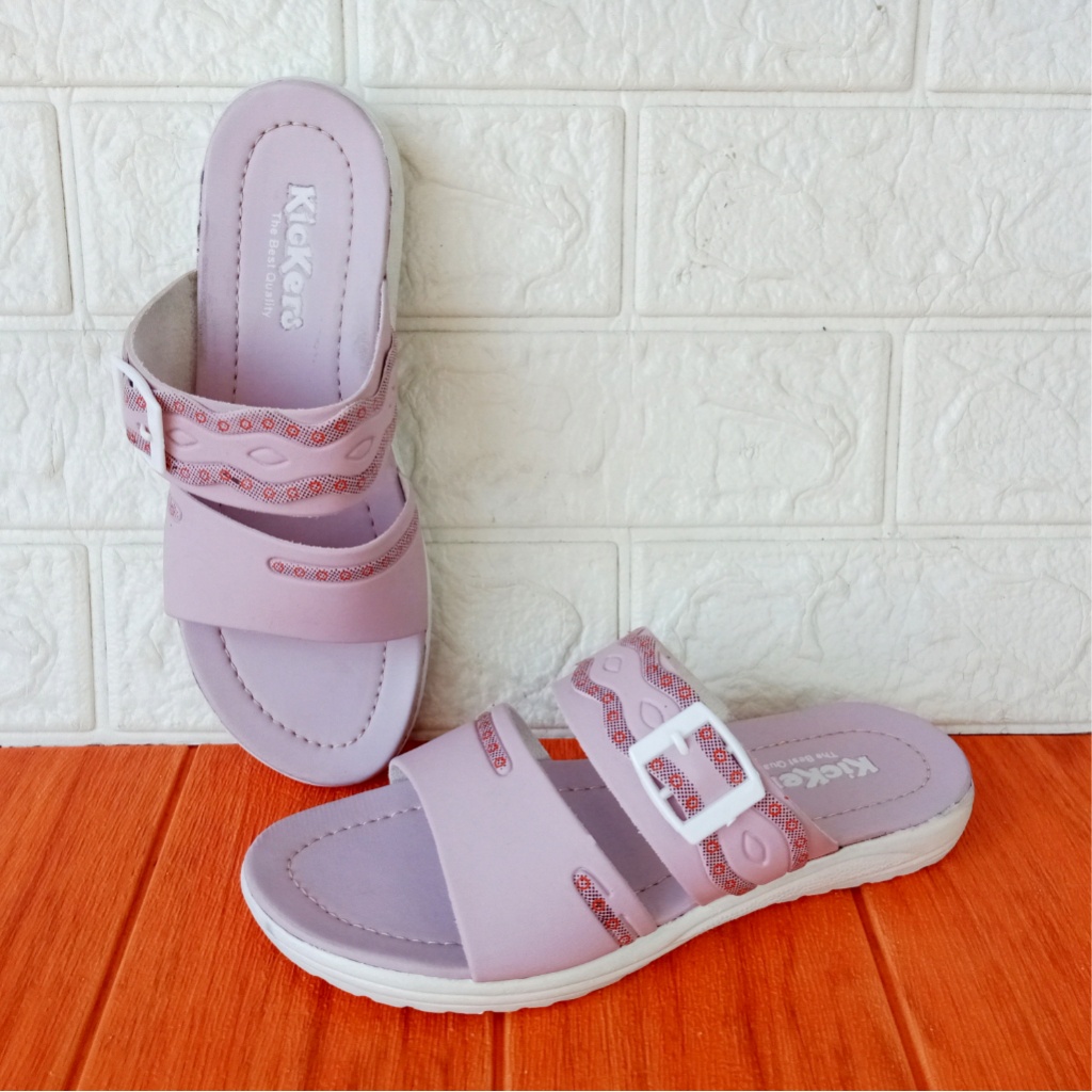 Kickers RF.03 Sandal Slop Wanita Flat size 37-40 Ungu