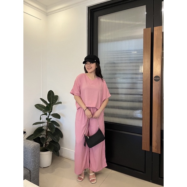 MEIRA ONESET CROP OVERSIZE - setelan cp kalong wanita dewasa