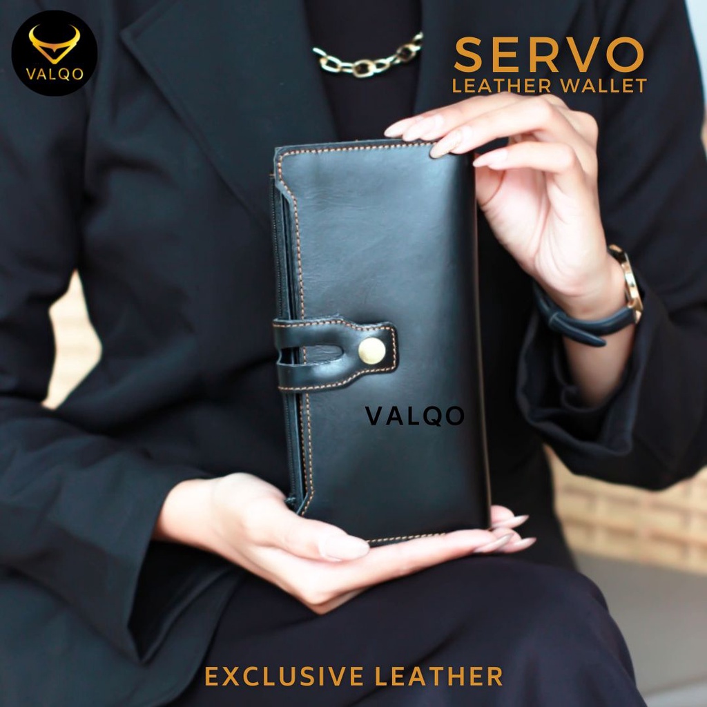 [VALQO] SERVO BY Dompet Kulit Sapi Motif Buaya untuk Pria Wanita