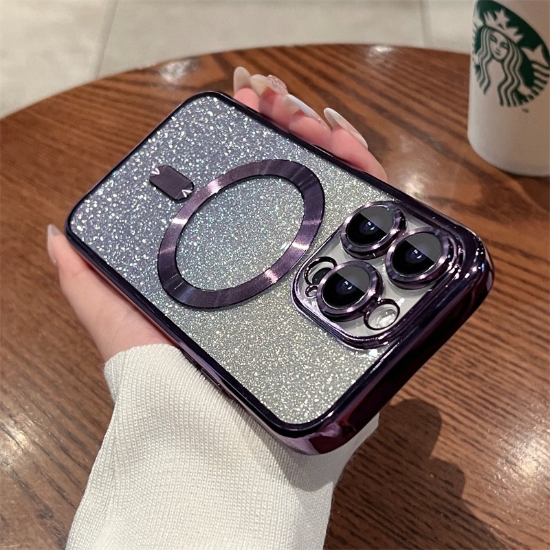 Luxury case iphone camera protector  case iphone 14 pro max 13 12 11 promax Magnetism casing iphone 14 plus Lensa Kamera  Premium soft shell