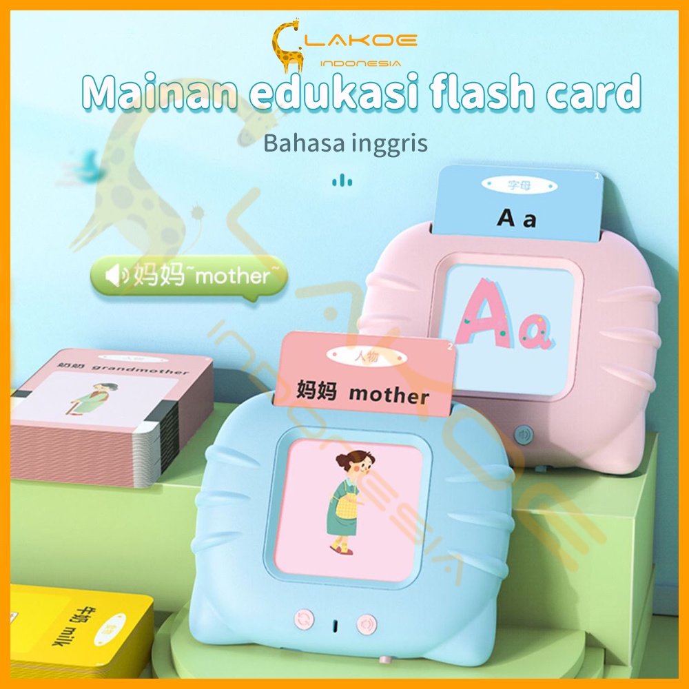 Flash Card Early Education Bilingual Device Mainan Flash card bersuara Alat Bantu Pengenalan kosakata Bahasa Inggris