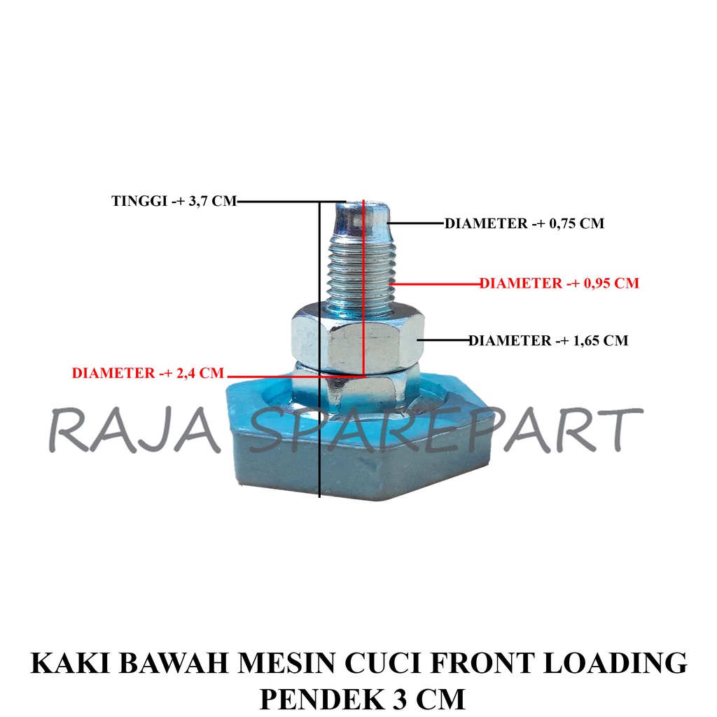 KAKI BAWAH + MUR MESIN CUCI LG FRONT LOADING PENDEK 3 CM