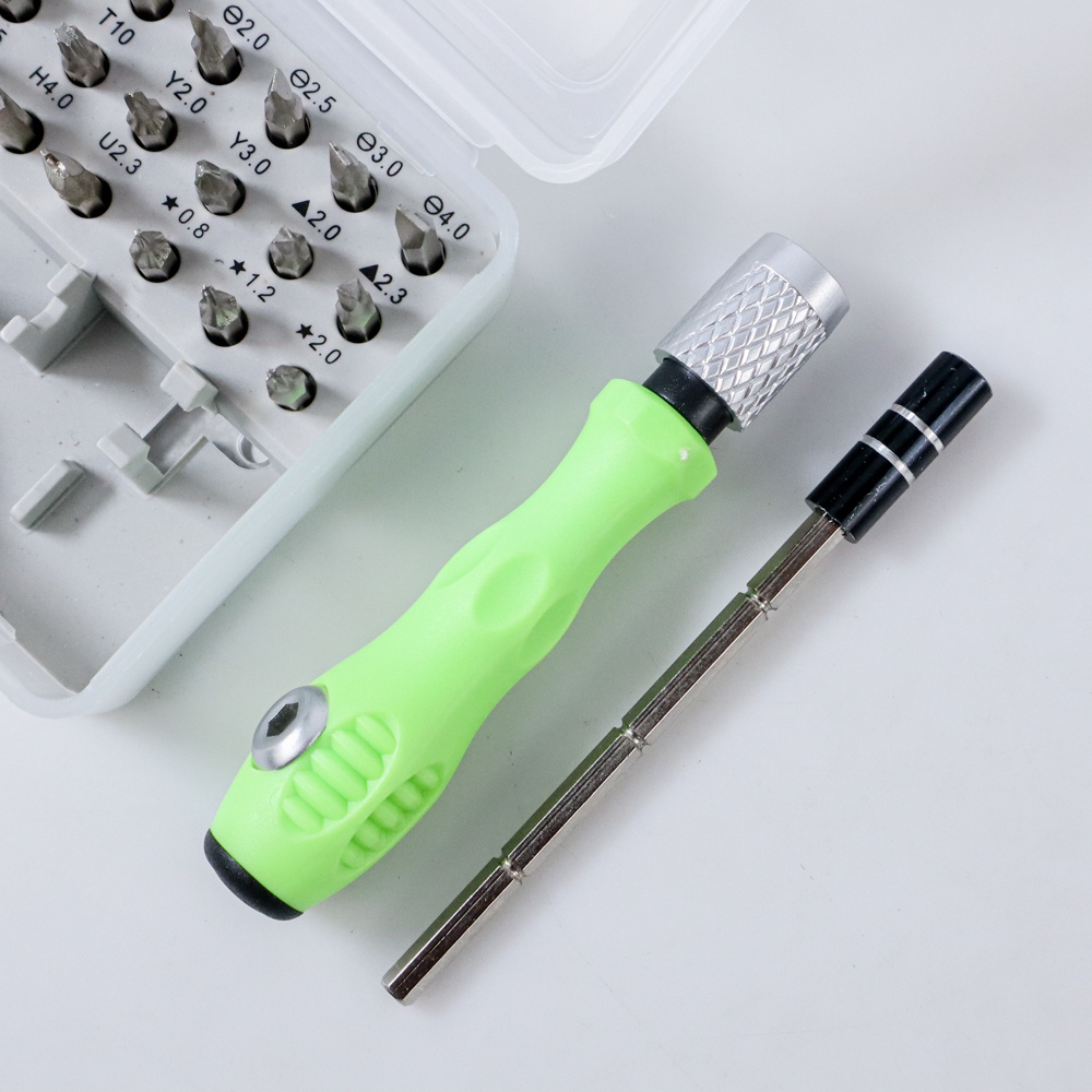 Obeng 32 in1 Magnetic Screwdrivers Tool for Smartphone - 7089C - Green OMOTA0GR