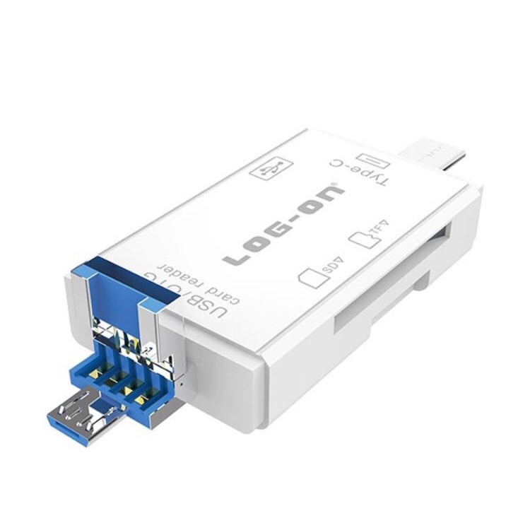 OTG CARIDER LOG ON 3IN1 LO-CR07 USB ADAPTER TYPE C / MICRO USB / USB 2.0SD - OTG CARD READER LOG ON