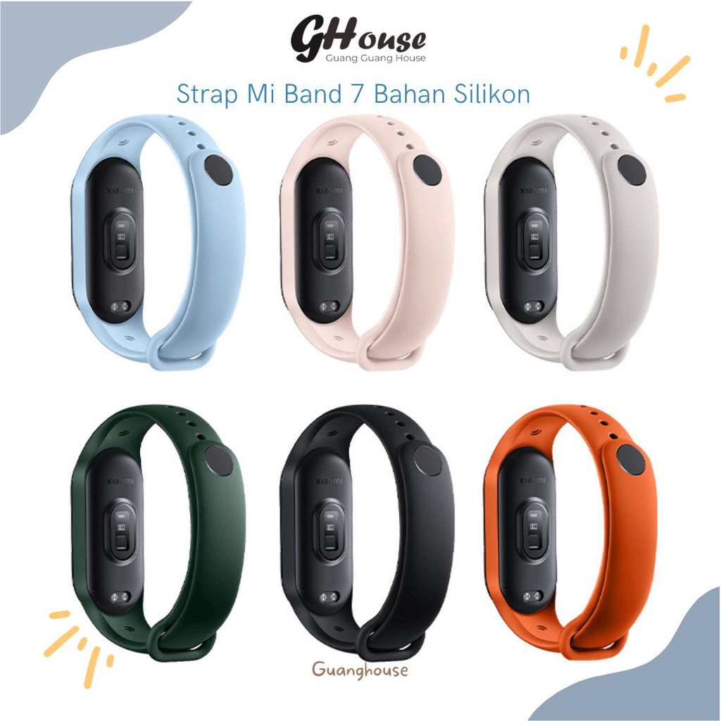 Strap Mi band 7 Tali Pengganti Xiaomi Miband 7 6 5 Miband 6 Miband 5 Silicone Polos Warna Warni