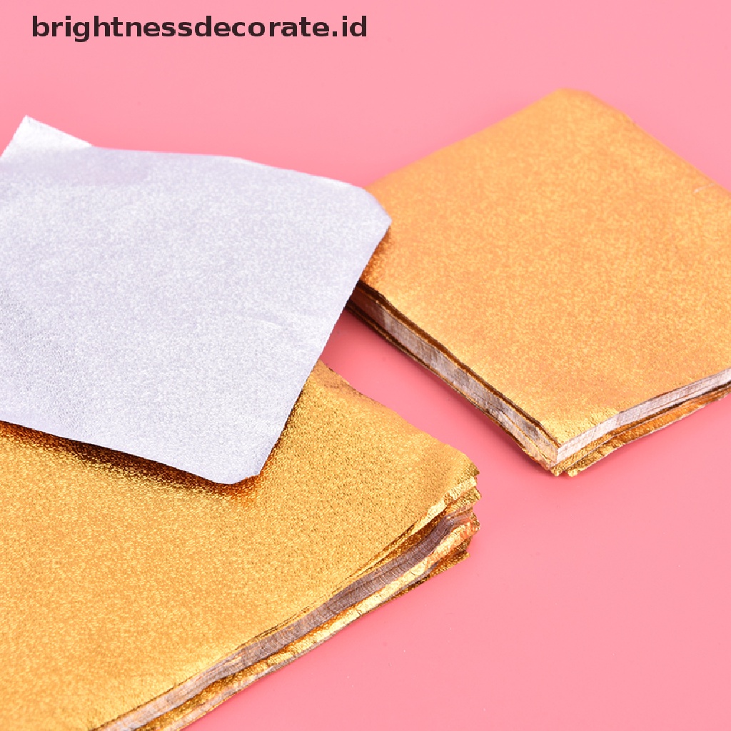 [Birth] 100pcs/pack Golden Aluminium Foil Permen Coklat Cookie Wrapping Tin Paper Party [ID]