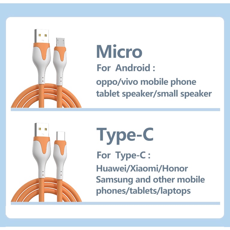 1m/2m 3A Pengisian Cepat Kabel USB Silikon Lembut Tipe C Kabel Untuk Telepon Kabel Data Cord Charger Kabel USB Telepon