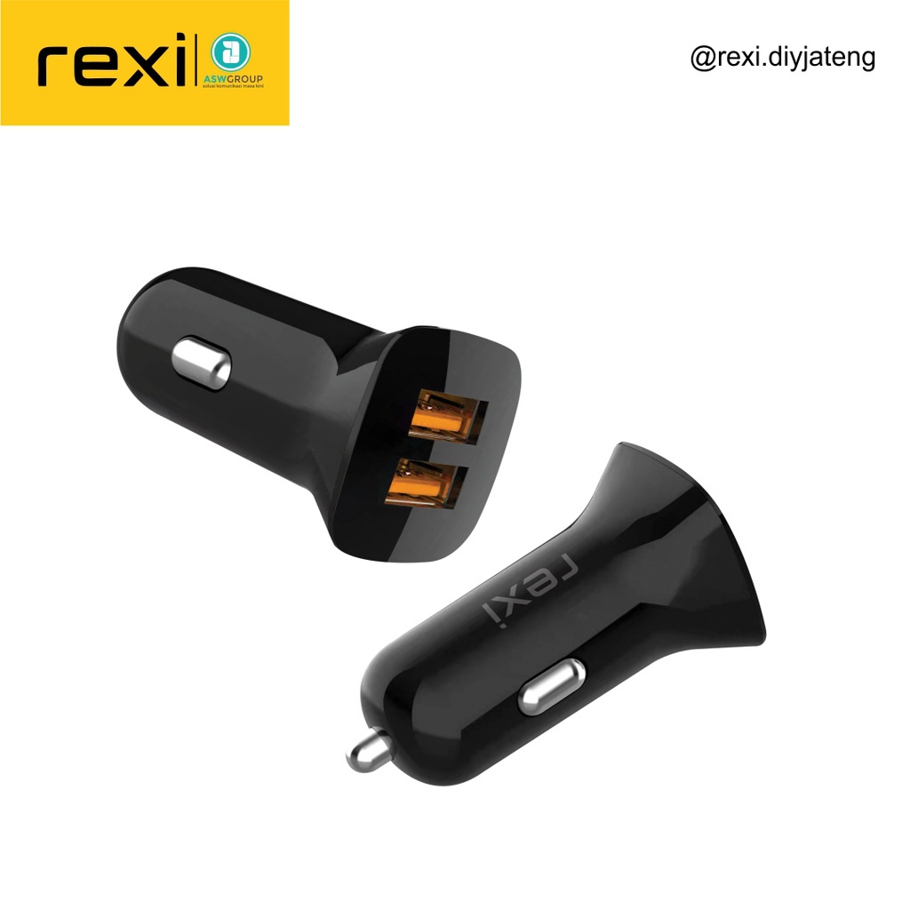 Car Charger Rexi GA31-M 3.1A Max Dual Output with Micro Cable Safe Charging GA31-M