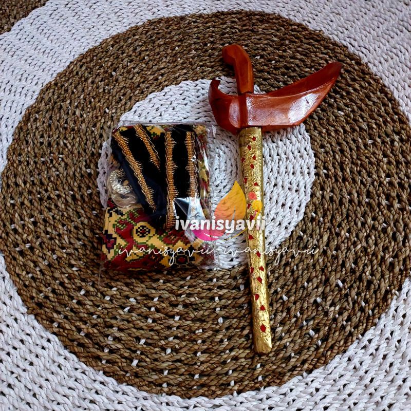 Set Ikat Pinggang / Sabuk + Keris | Adat Solo / Aksesoris Baju Adat Jawa