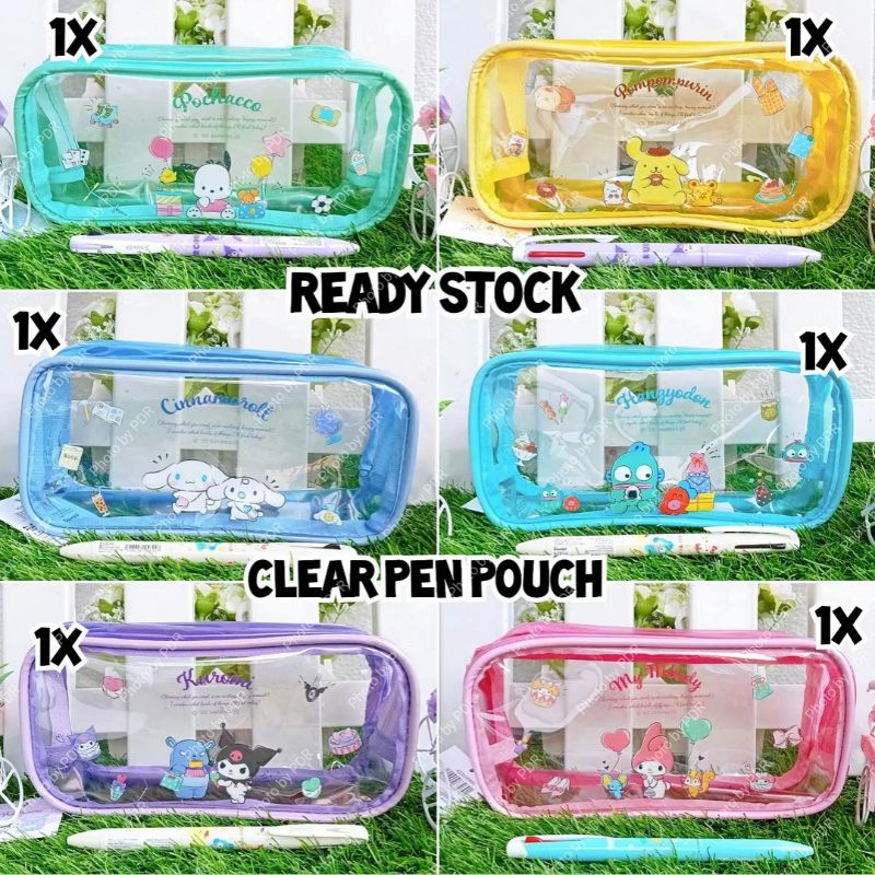 

Clear Pencil Pen Pouch / Tempat Pensil Transparan Sanrio Karakter My Melody, Kuromi, Pompompurin, Cinnamoroll, Hangyodon, Pochacco