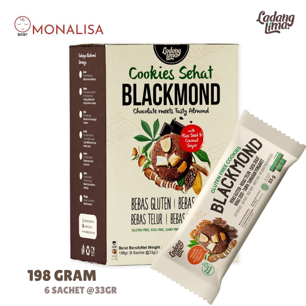 

Ladang Lima BLACKMOND Healthy Cookies Gluten Free - Sachet Box 198 gr