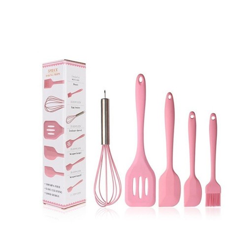 LT- Spatula Set 5in1 Peralatan Masak Sutil Silikon tahan panas Non Stick