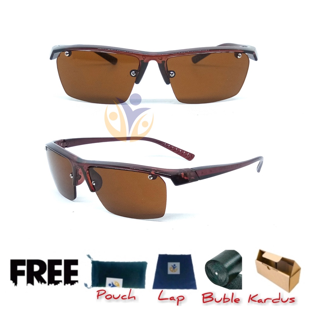 Kacamata hitam fashion rimless trendy anti UV400