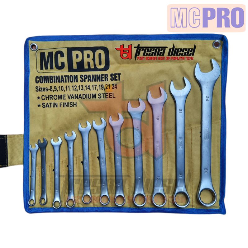 MCPRO KUNCI RING PAS 8mm - 24mm SeT 11pcs KUNCI RENG PAS SET MC PRO