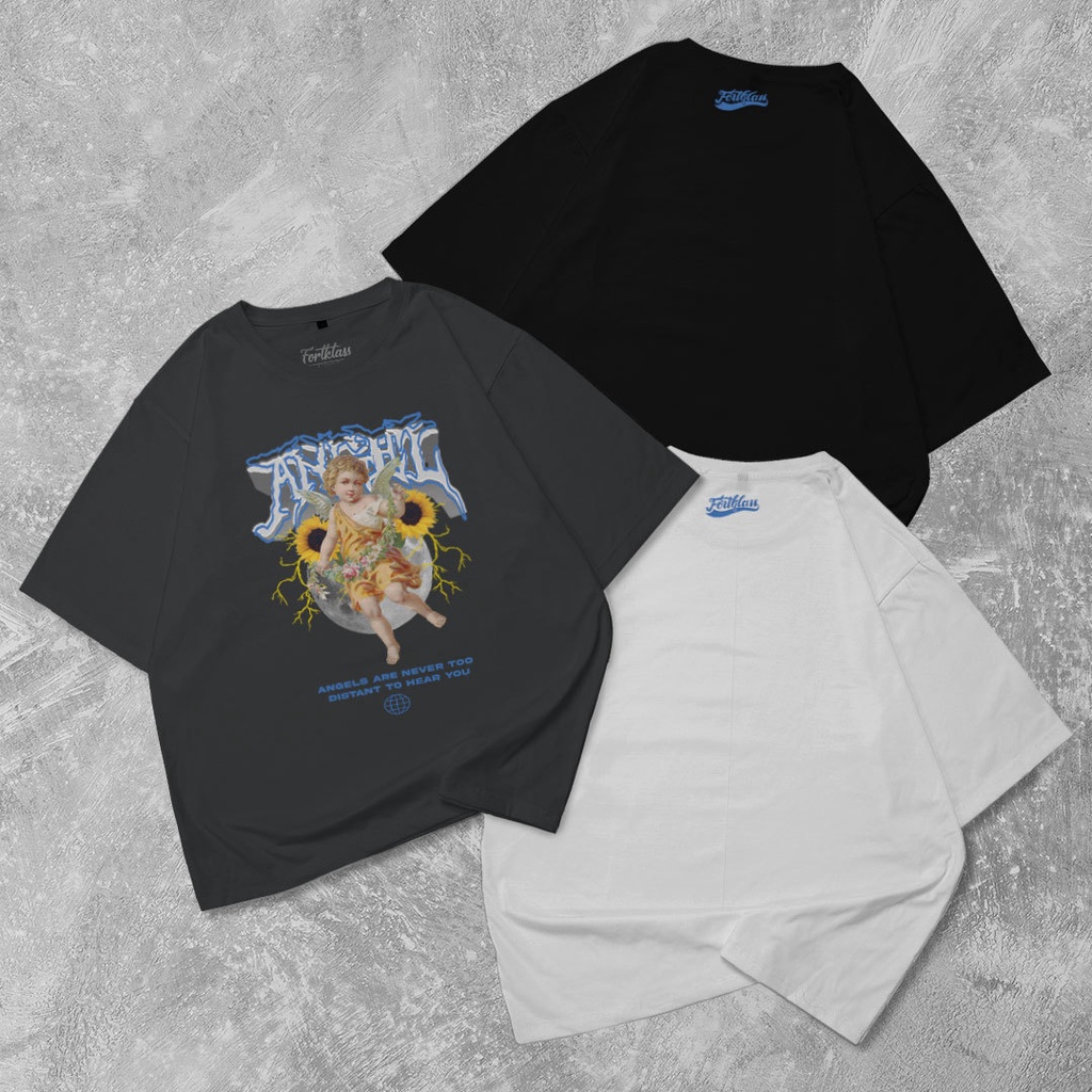 HIPNOP Angel Kaos Oversize T-Shirt Cowok Premium
