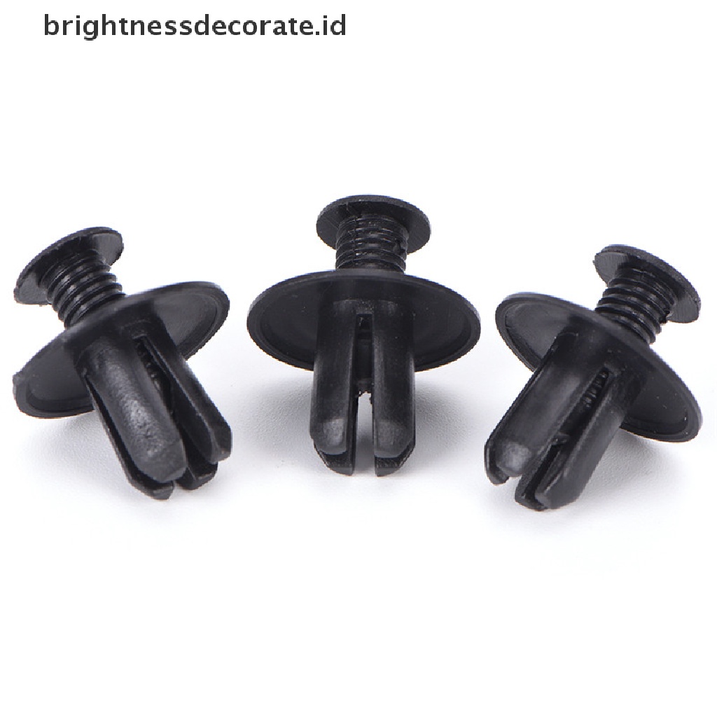 [Birth] 50pcs 8mm Auto Car Bumper Fender Holder Push Hitam Plastik Klip Pengikat [ID]