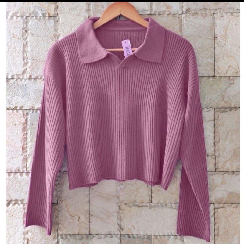 Layla Stripe Knit /Knit/Knitted/Rajut/Cardigan/Pakaian Wanita/Rajut/CropTop/Blaster