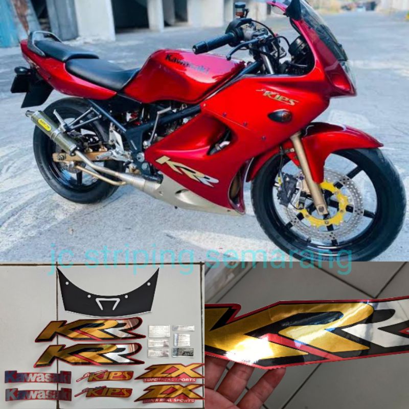 striping krr zx 150 merah (bahan chrome bisa ditimpa pernis)