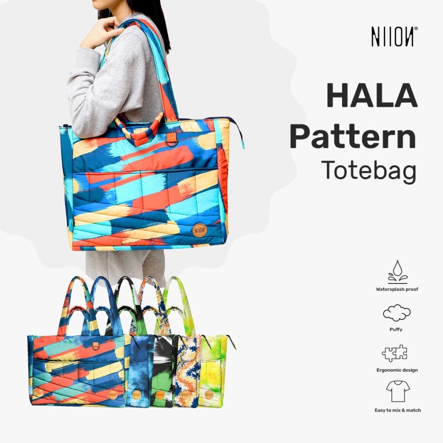 Tas Selempang Jinjing Tote Bag NIION Hala Pattern Series Original