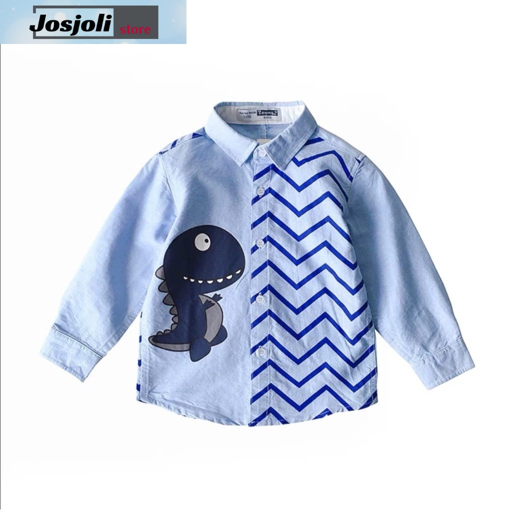 JOSJOLI_STORE/Kemeja Kids Dino/Kemeja Anak Laki-Laki/Usia 1-6 Tahun