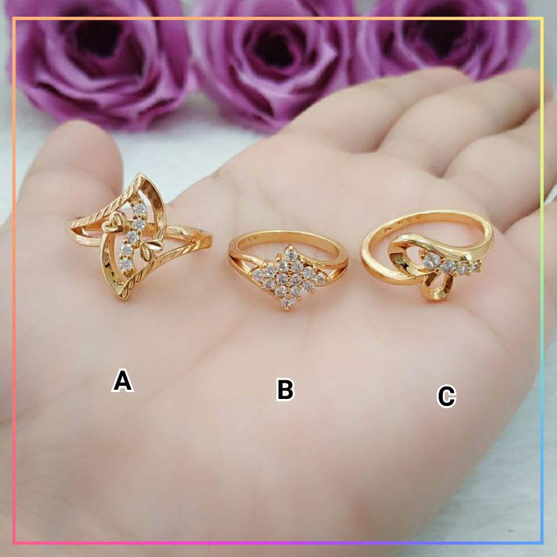 Cincin xuping cincin dewasa permata kupu terbaru perhiasan lapis emas A178