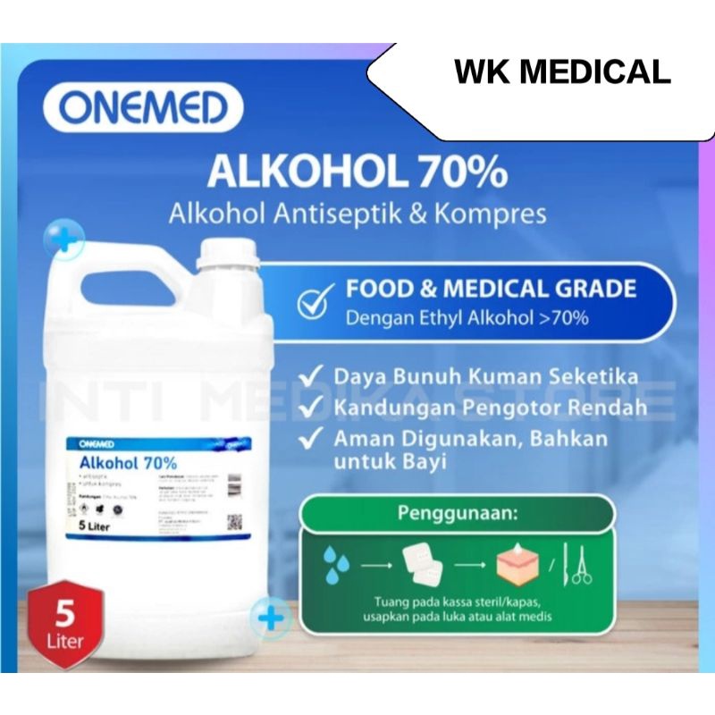 Onemed Alkohol 70% 5 liter alkohol onemed antiseptik
