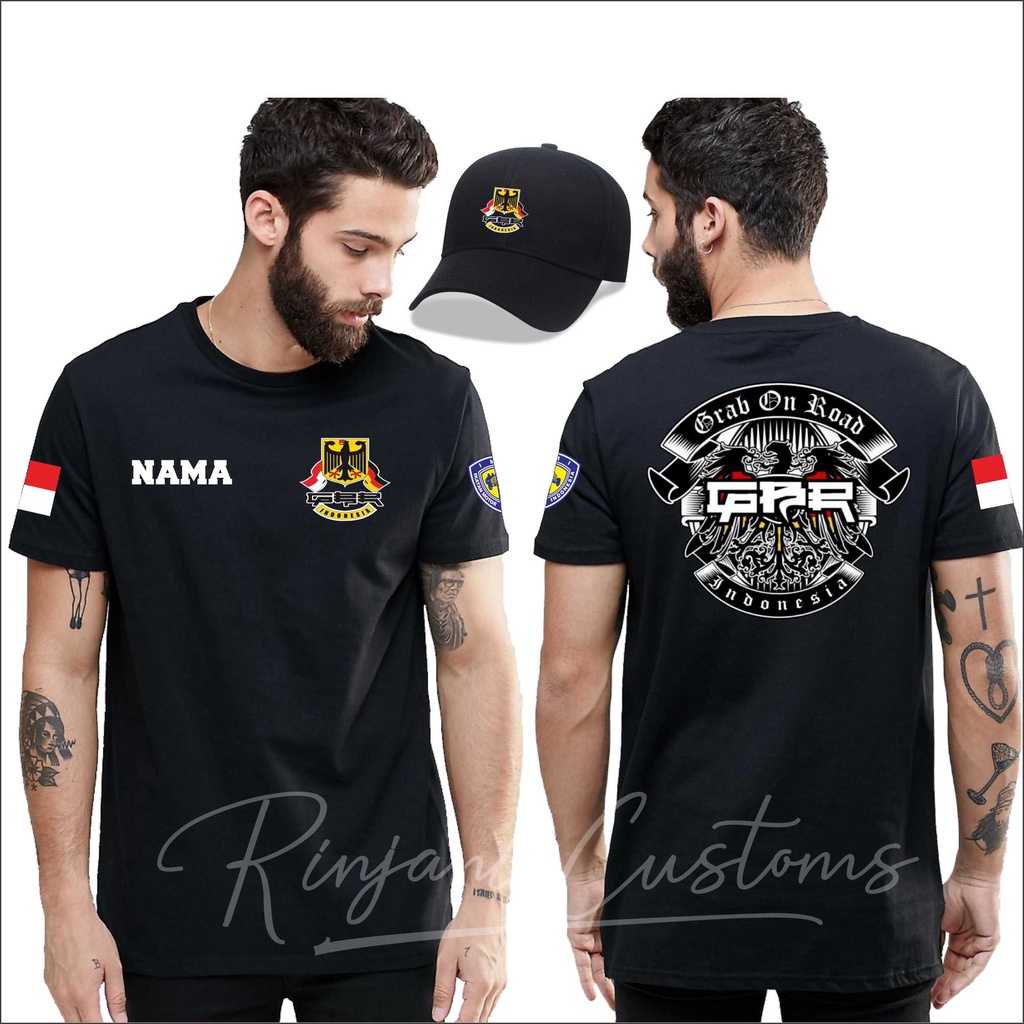 KAOS GBR INDONESIA.KAOS GRAB ON ROAD.BISA TAMBAH NAMA
