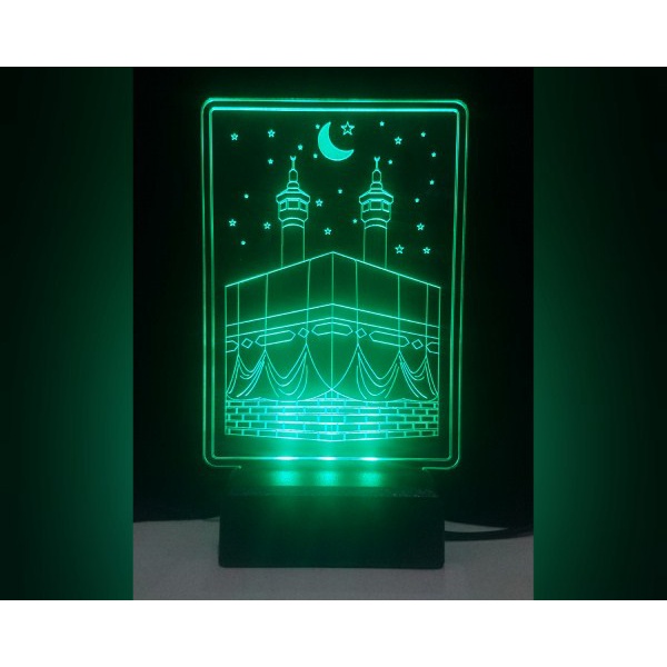 lampu tidur hias Akrilik unik Gambar ka'bah Mekah