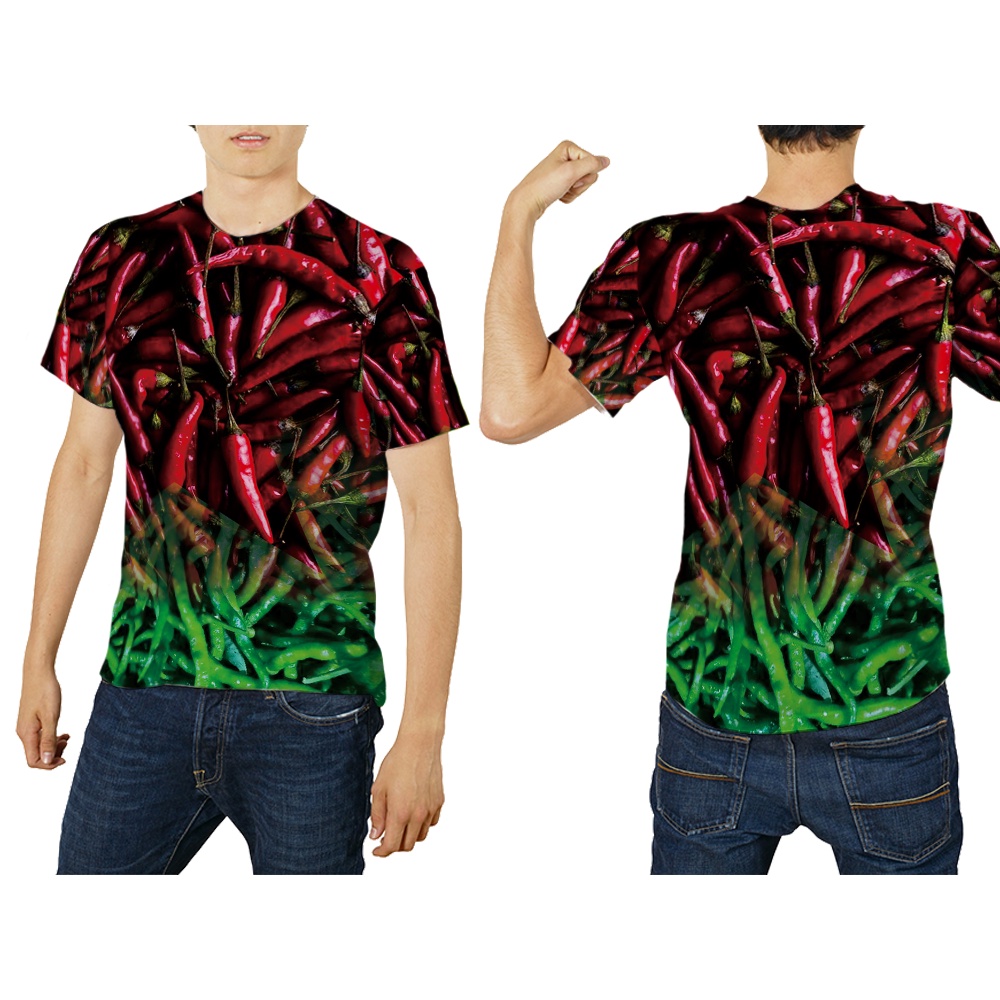 kaos jersey polo sayuran cabai hijau jersey polo unik kaos sayur balap kaos printing 3d motif sayur 