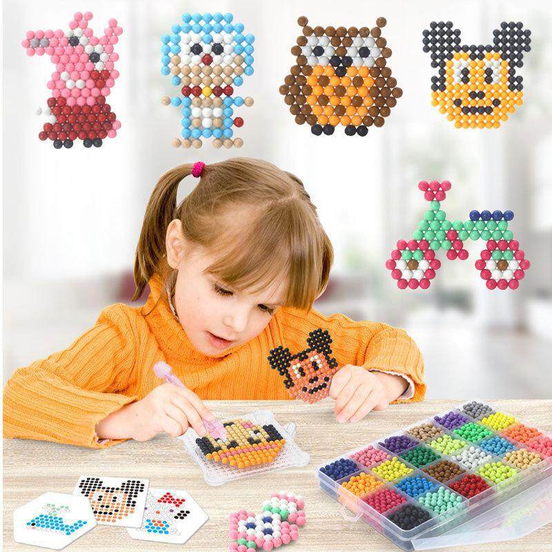 Mainan kreatifitas anak, Mainan DIY beads anak, DIY kerajinan tangan aquabead gantungan kunci