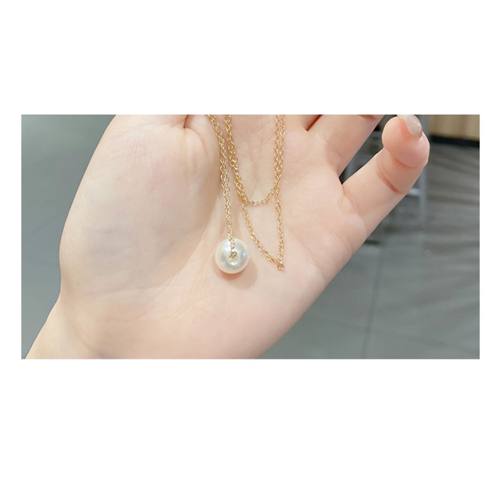 Kalung Rantai Wanita Liontin Model Sederhana Simple Neckless Look Gaya Korea Modern Aksesoris Leher Desain Mewah Elegan Cocok Semua Acara Hati Kupu-kupu Mutiara