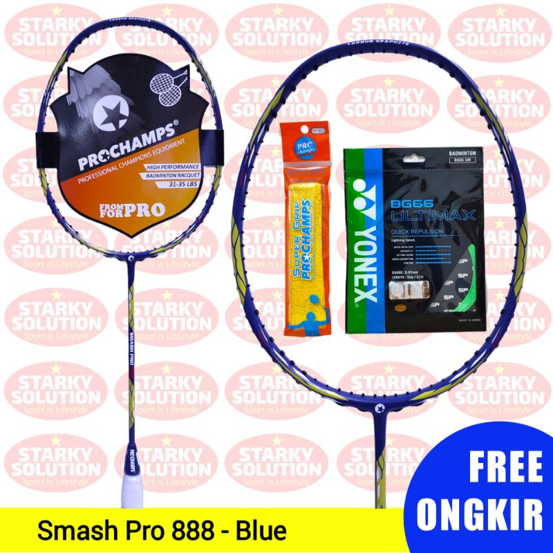 Raket PROCHAMPS SMASH PRO 888 Bulutangkis Badminton Original - Blue