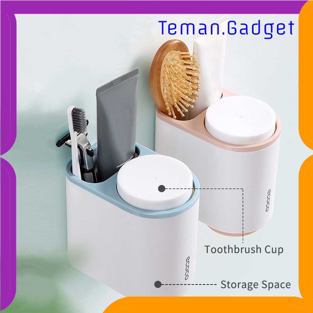 TG-RAK ECOCO Rak Sikat Gigi &amp; Gelas Magnetic Wall Mounted Toothbrush Holder - E1905