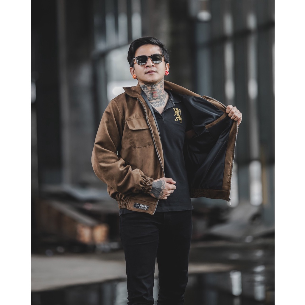 Jaket Bomber Flight  Casual Pria Wanita Indigo -Jaket Casual XL