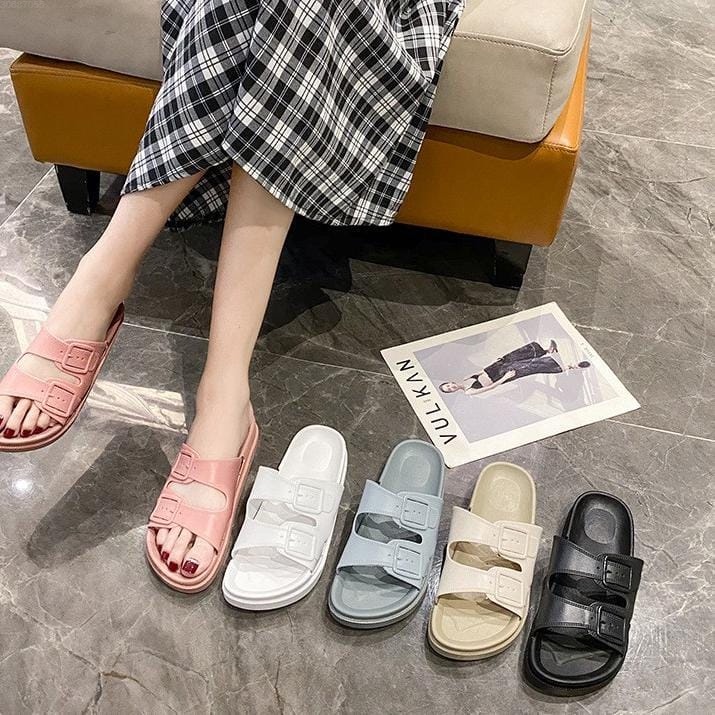 Sandal Wanita Briken Sandal Slip On Style Korea Import Real Pict Tmall88