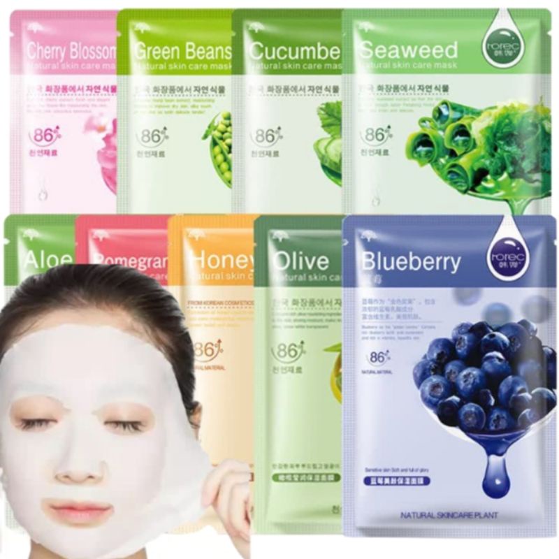Masker Rorec | HCHANA Natural Skin Care Masker Wajah Korea Masker Topeng