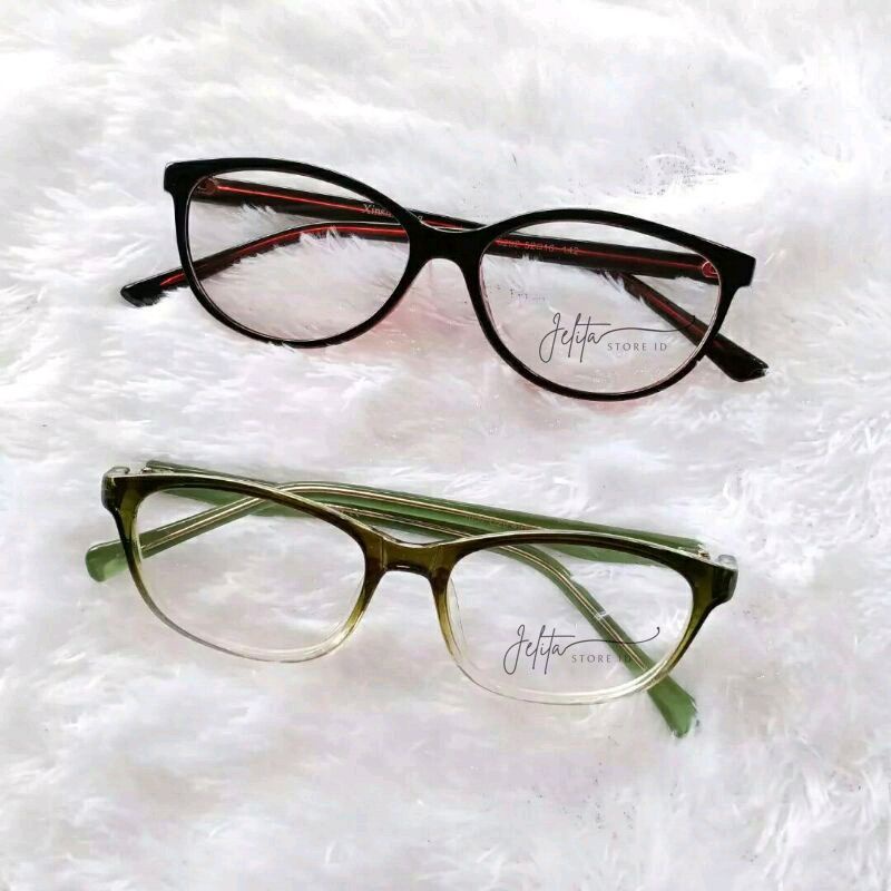 JELITA EYEWEAR▪︎Frame Kacamata Bulat Cat Eye Xinshishang 6282 Gratis Lensa Plus/Minus/Cyl Anti Radia