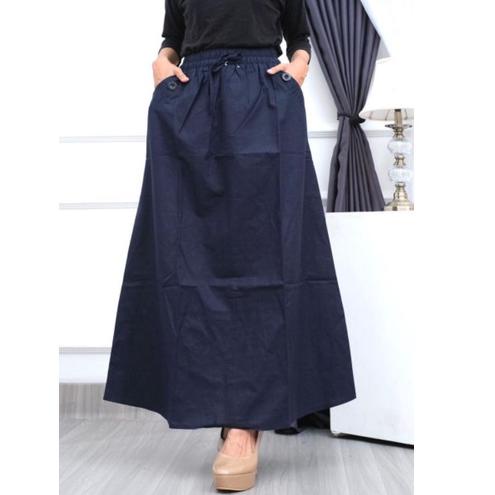 murah Rok A Polos Bahan Katun Cigaret Tebal belkang