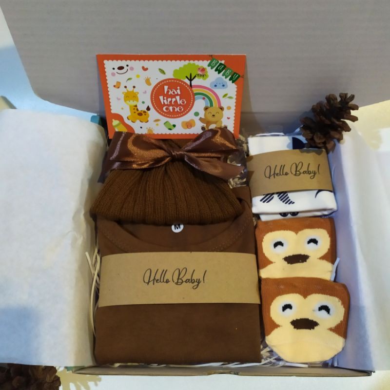 Hampers bayi/Kado lahiran bayi cowok/Baby gift/Jumper set brown series