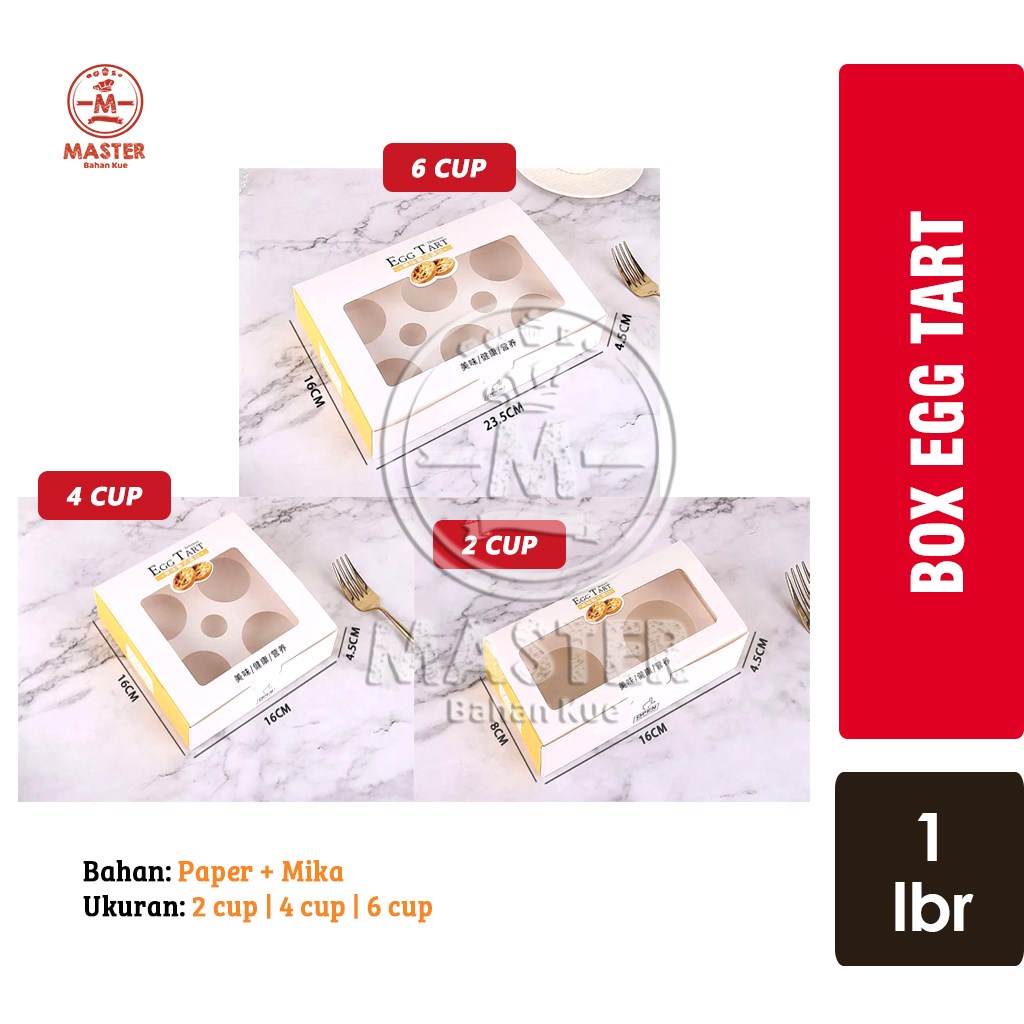 Egg Tart Box Sekat / Kotak Kue Tart Pie Susu [1 lbr]
