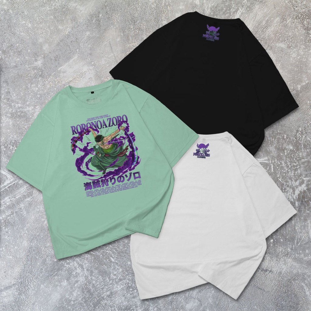 HipNop Kaos Oversize ZORO T-Shirt Cowok Premium