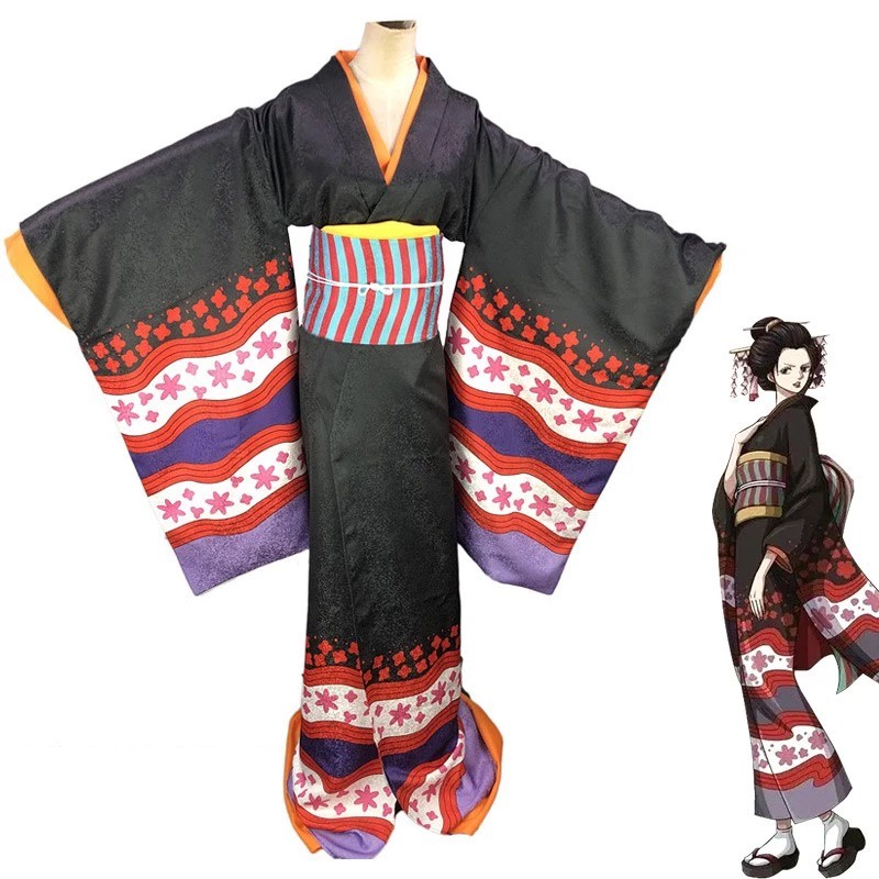 Haori Baju Cosplay Kimono Jubah Anime One Piece Wano Country Nico Robin