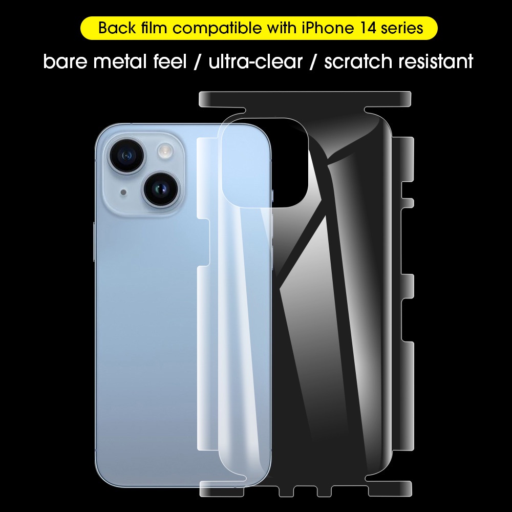 IPHONE Clear Soft TPU Phone Border Frame Pelindung Belakang Anti Gores Cakupan Penuh Ponsel Back Protective Film Kompatibel Untuk Iphone14Plus Pro Max