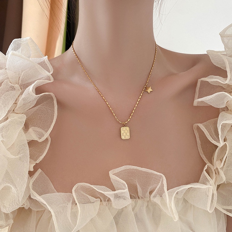 Kalung star chess titanium anti karat harga grosir bisa cod