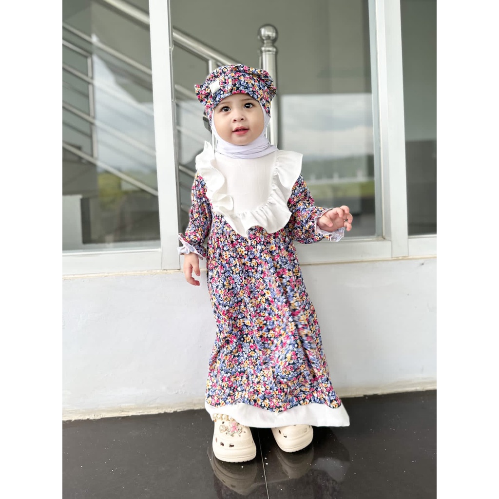 2-5TH GAMIS ANAK TSABITA LONG DRESS ANAK PEREMPUAN WITH BARET BY MYBEE